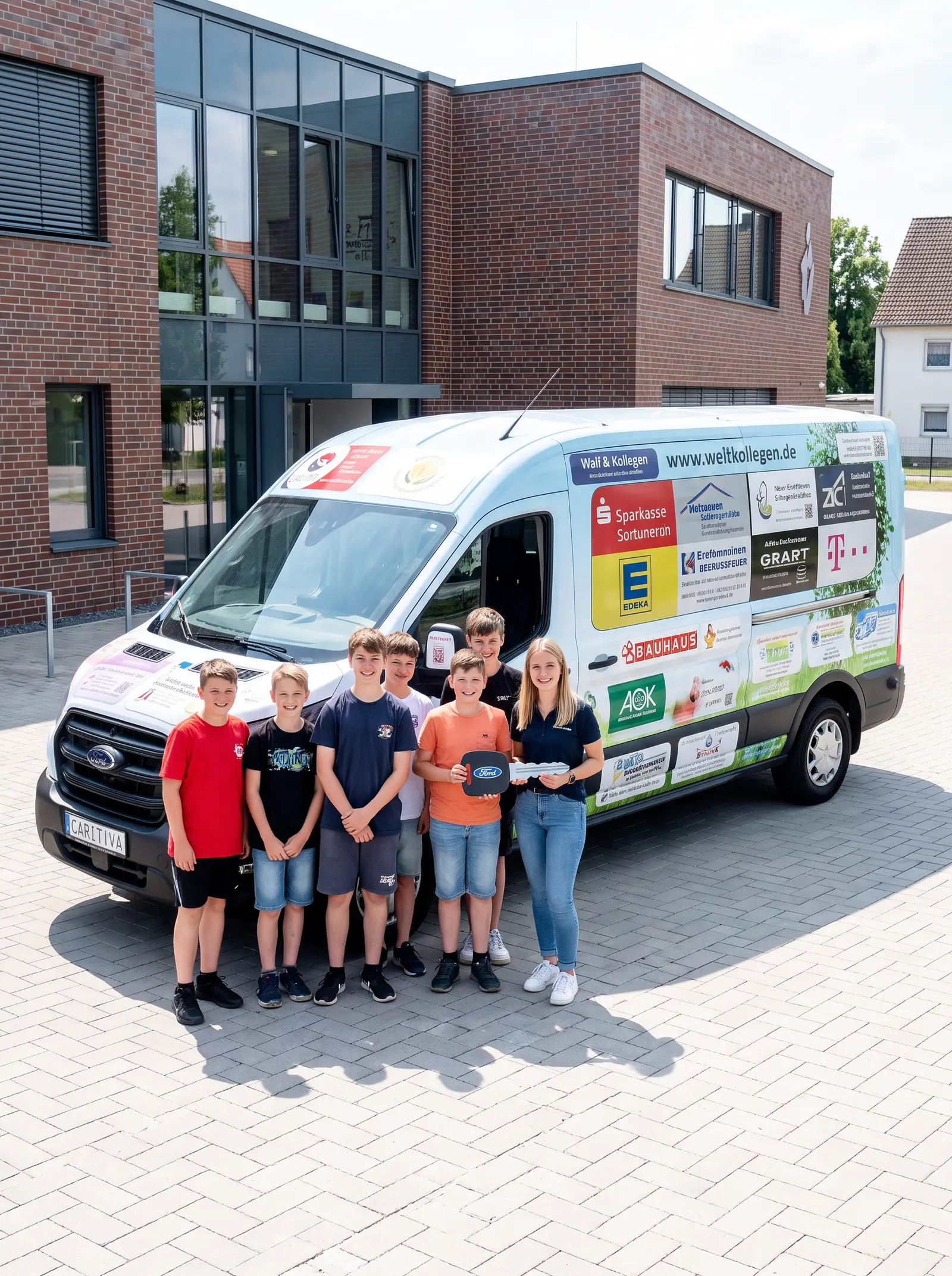 Übergabe eines neuen Kleinbusses an eine Jugendeinrichtung